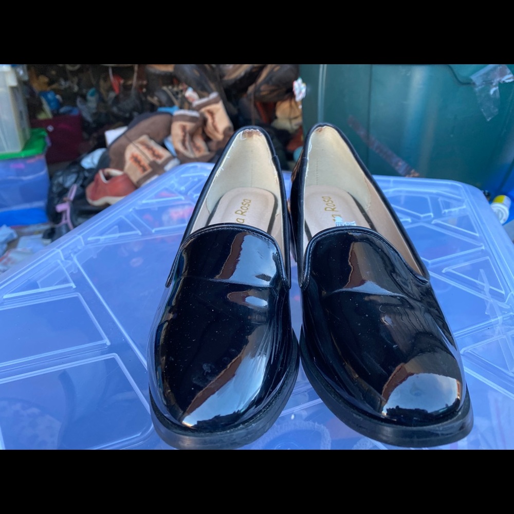 Rosa Rosa Black Shinnies Slip On Wedge Shoes S 9.5 - Picture 2 of 11